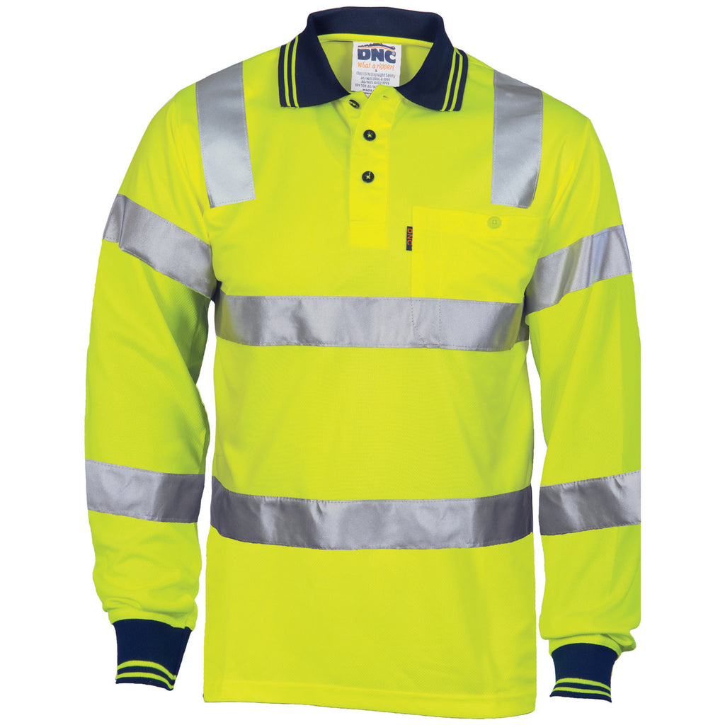 3713 - Hi Vis Biomotion Tapped Polo L/S