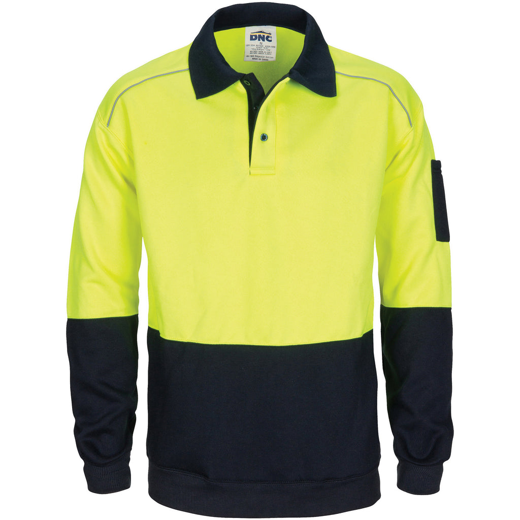3727 - Hi Vis Rugby Top Windcheater with Two Side Zipped Pockets