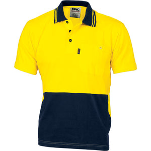 3845 - Hi Vis Cool-Breeze Cotton Jersey Polo Shirt with Under Arm Cotton Mesh - S/S