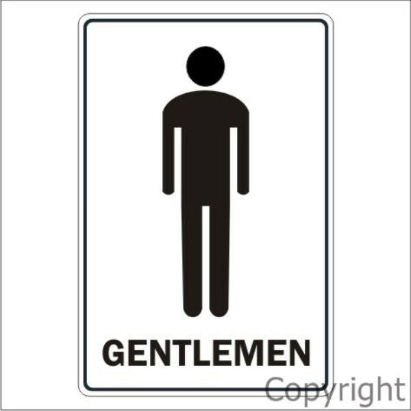 Gentlemen's Toilet Sign With Picture.