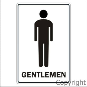 Gentlemen's Toilet Sign With Picture.