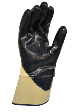 Blue Knight Safety Cuff 3/4 Coated Nitrile Glove