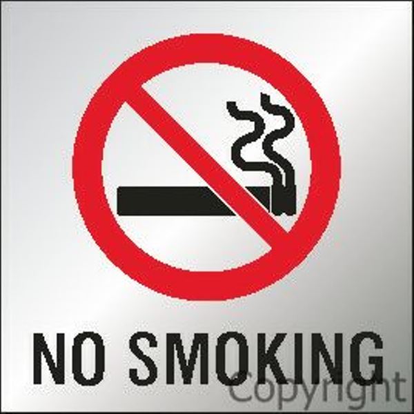 No Smoking Sign With Picture - Reversed Perspex