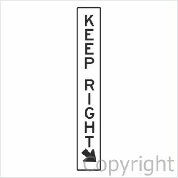 Keep Right Sign With Down Right Arrow
