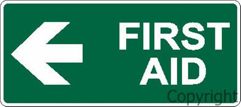First Aid Sign With Left Arrow