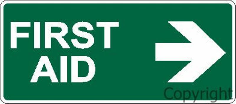 First Aid Sign With Right Arrow