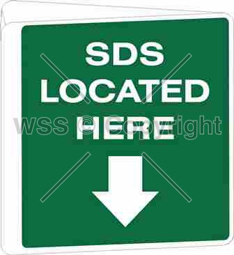 SDS Located Here Sign D/Sided Off Wall
