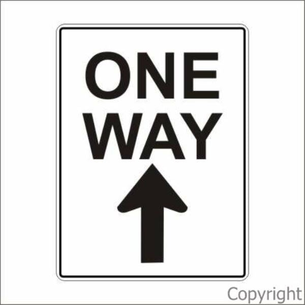 One Way Sign W/ Upwards Arrow