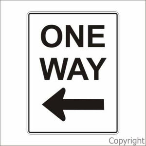 One Way Sign W/ Left Arrow