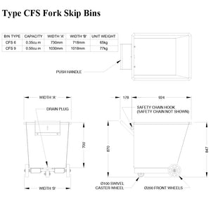 CFS Fork Skip Tipping Bin