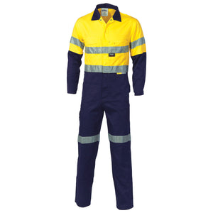 3855 - Hi Vis 2 Tone Cotton Overall with Tape