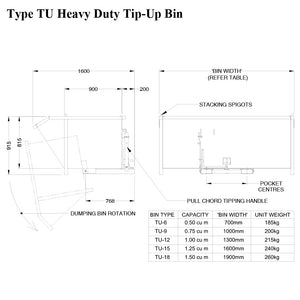 TU Low Profile Tipping Bins
