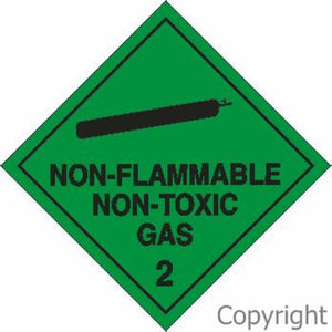 HAZCHEM Non-Flammable Non-Toxic Gas Sign