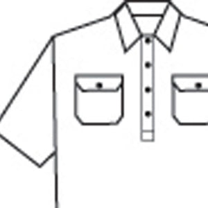 3203 - Cotton Drill Close Front Work Shirt - Short Sleeve