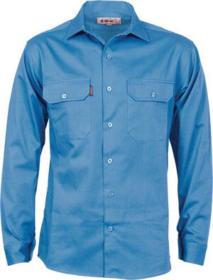 3209 - Cotton Drill Work Shirt With Gusset Sleeve - Long Sleeve