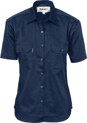 3231 - Ladies Cotton Drill Work Shirt - Short Sleeve