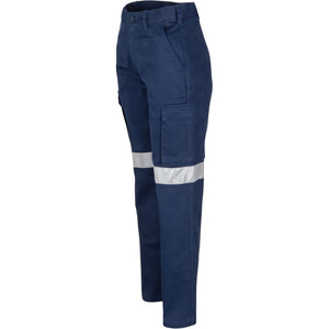 3323 -Ladies Cotton Drill Cargo Pants with 3M Reflective Tape