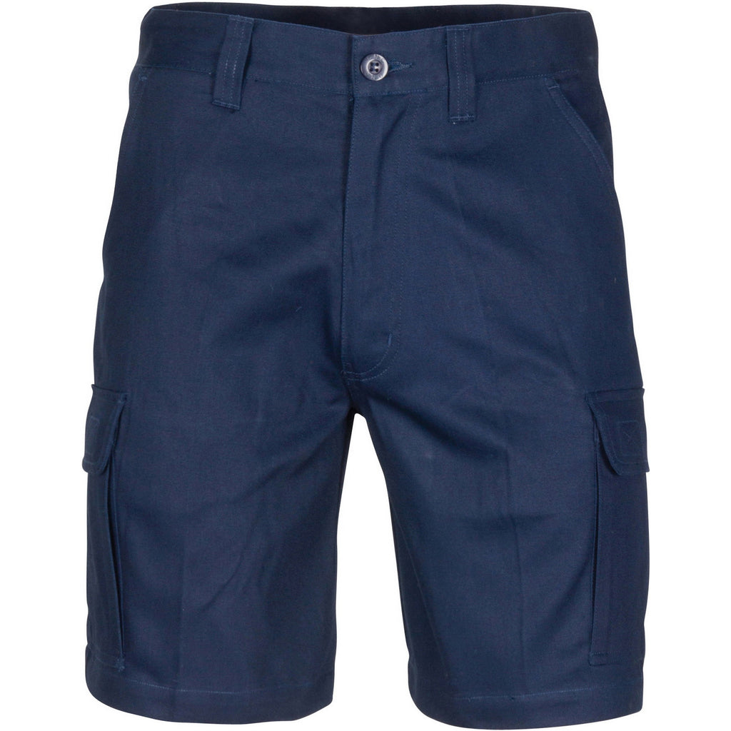 3358 - Middle Weight Cotton Double Slant Cargo Shorts - With Shorter Leg Length