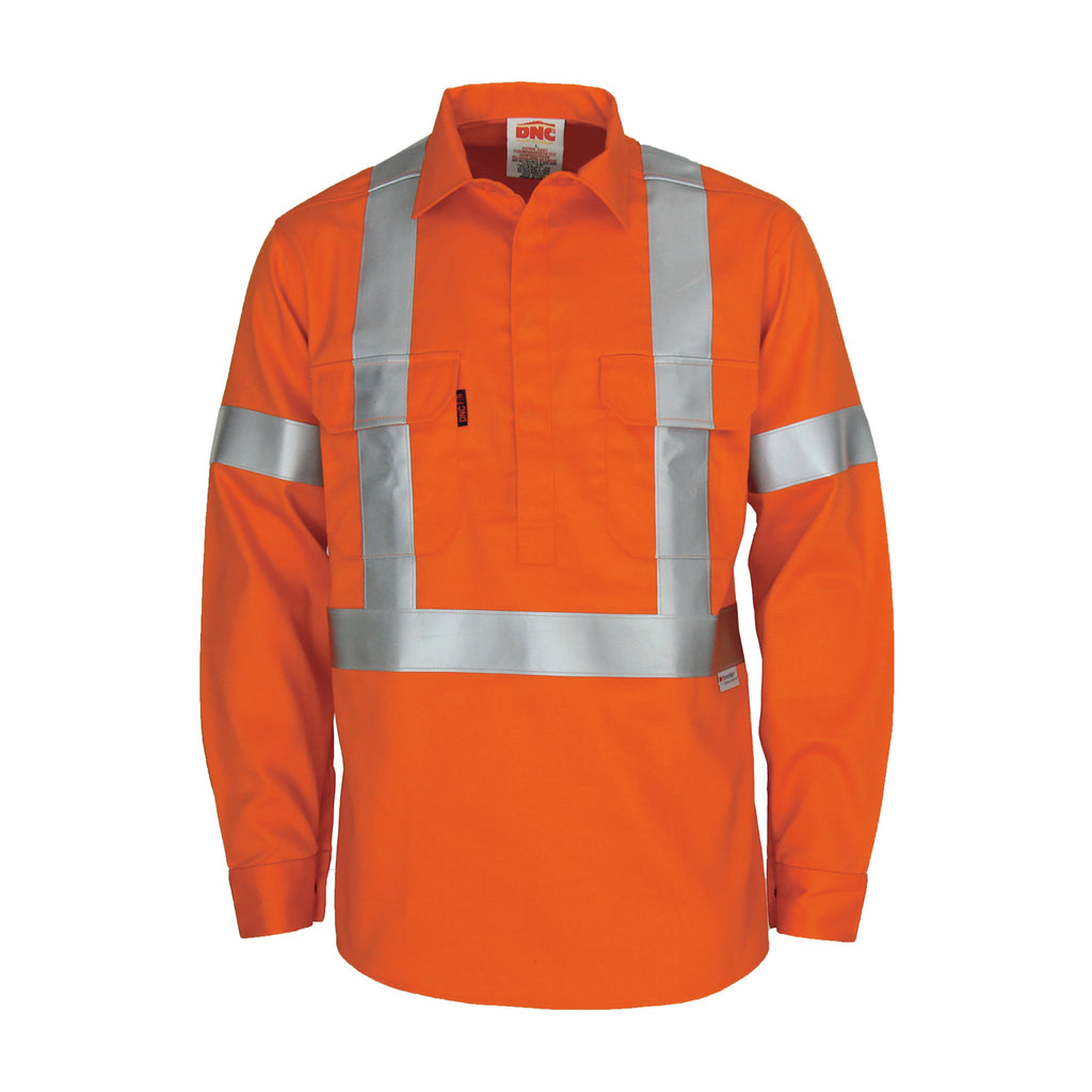 3408 - Patron saint flame retardant arc rated closed front shirt with "X" back 3M F/R R/tape - L/S