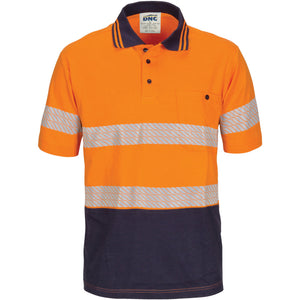 3515 - Hi Vis Segment Taped Cotton Jersey Polo - Short Sleeve