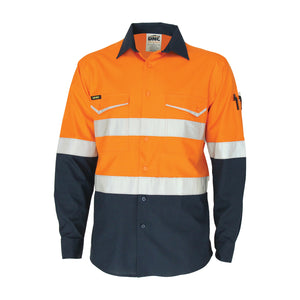 3588 - Two-Tone Rip Stop Cotton Shirt with Reflective CSR Tape. L/S