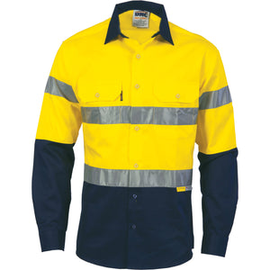 3736 - Hi Vis two tone drill shirts with 3M8906 R/Tape - long sleeve