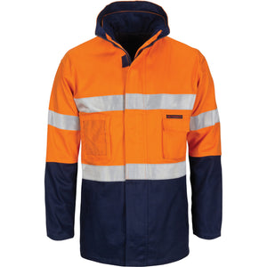 3764 - Hi Vis "4 IN 1" Cotton Drill Jacket with Generic R/Tape