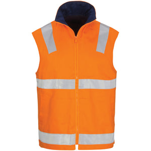3765 - Hi Vis Cotton Drill Reversible Vest with Generic R/Tape