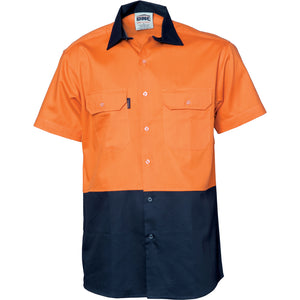 3939 - Hi Vis 2 Tone Cool-Breeze Cotton Shirt - Short Sleeve