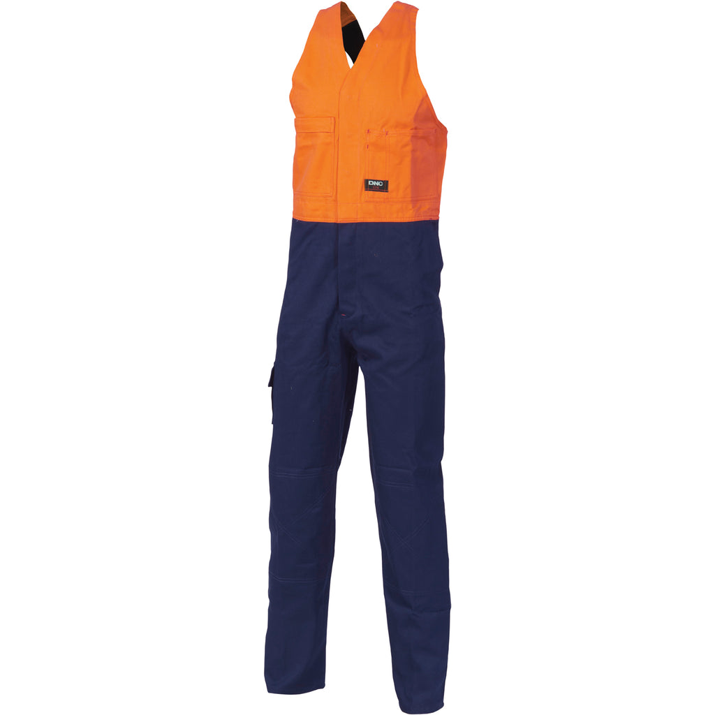 3853 - Hi Vis Two Tone Cotton Action Back Overall