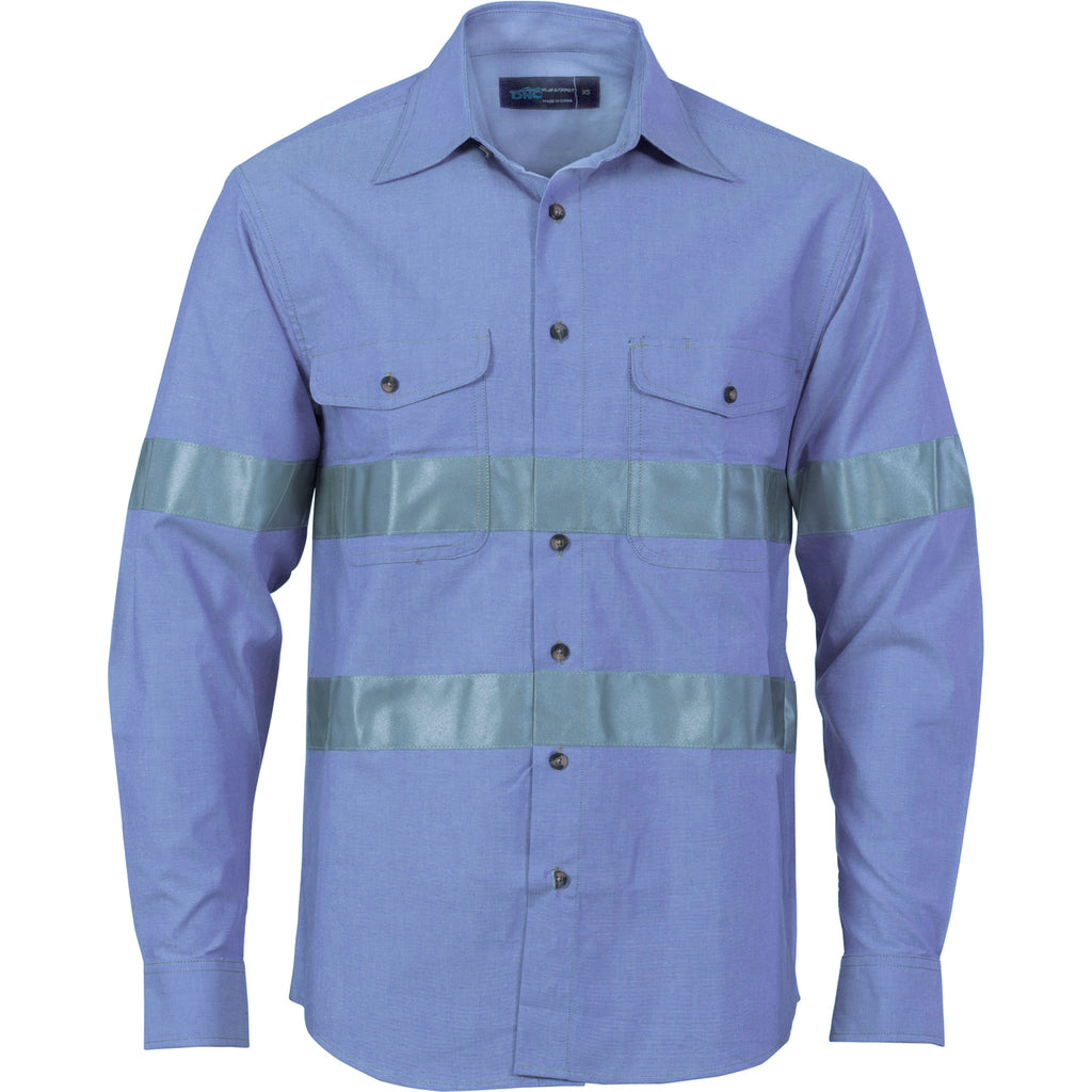 3889 - Cotton Chambray Shirt with Generic R/Tape - Long sleeve