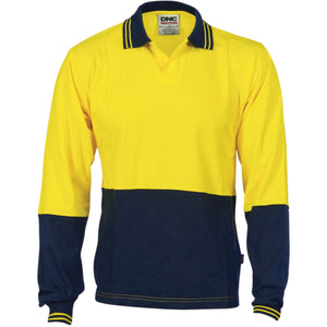 3906 - Hi Vis Cool Breeze Cotton Jersey Food Industry Polo - Long Sleeve