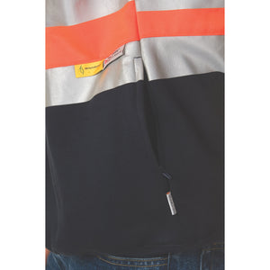3925 - Hi Vis Two Tone 1/2 Zip Cotton Fleecy Windcheater with 3M R/Tape