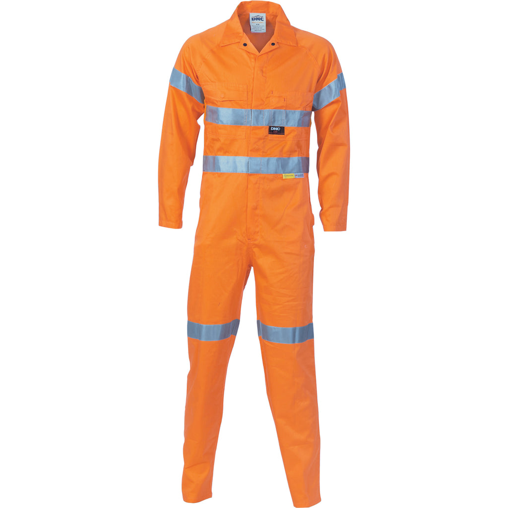 3956 - Hi Vis Cool-Breeze Orange L.Weight Cotton Coverall with 3M R/Tape