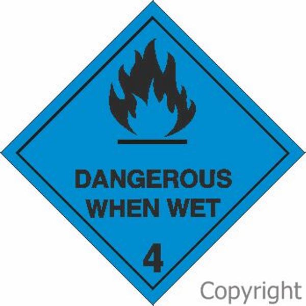 HAZCHEM Dangerous When Wet Sign