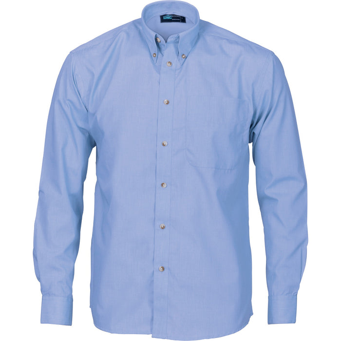 4122 - Polyester Cotton Chambray Business Shirt - Long Sleeve