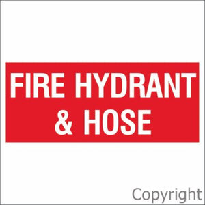 Fire Hydrant & Hose Sign Red