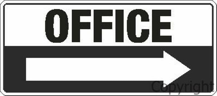 Office + Right Arrow Sign