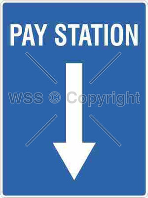 Pay Station + Downwards Arrow Sign