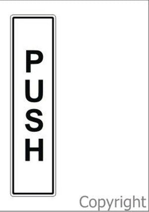 Push Sign Black and White Vertical