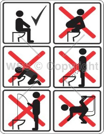 Please Do Not Do These Things With The Toilet Sign