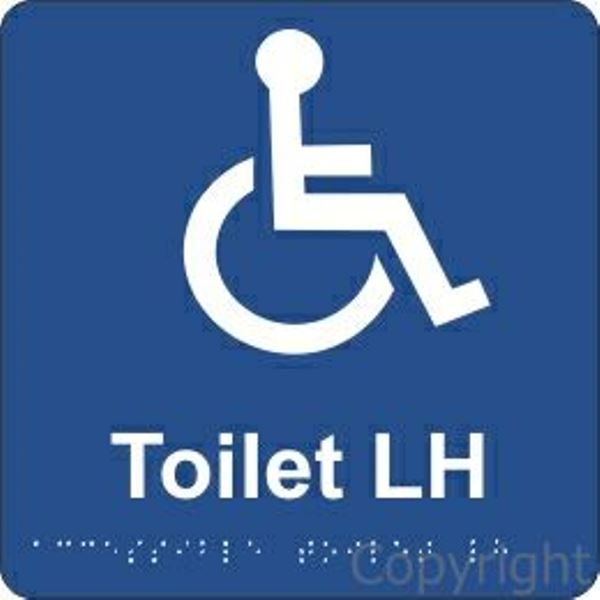 Braille Disabled Toilet Left Handed Sign