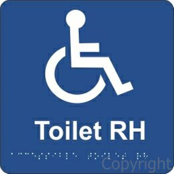 Braille Disabled Toilet Right Handed Sign