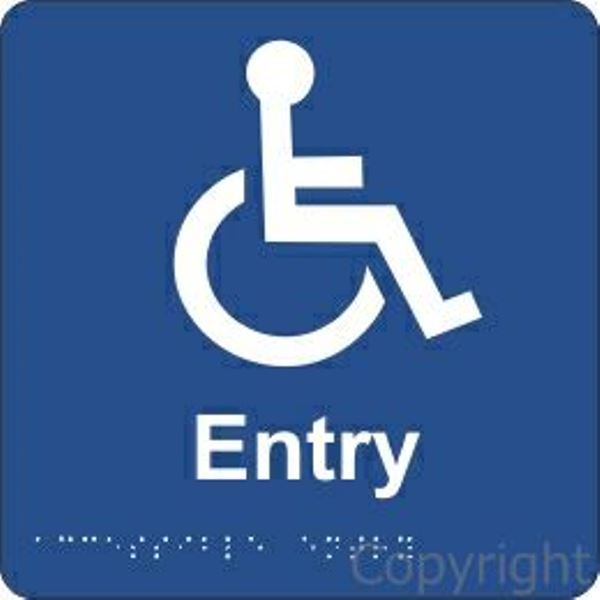 Braille Disabled Entry Sign