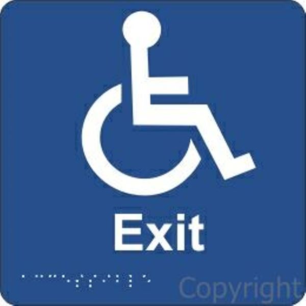 Braille Disabled Exit Sign