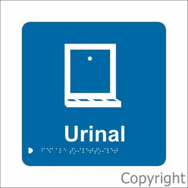 Braille Urinal Text & Picture Sign