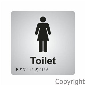 Braille Ladies Toilet Aluminium Sign