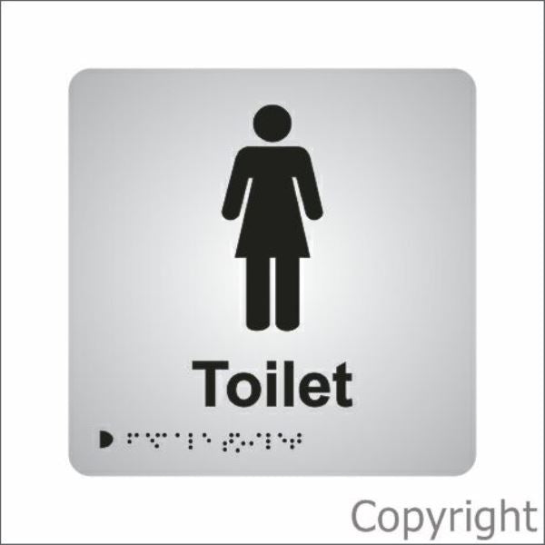 Braille Ladies Toilet Aluminium Sign