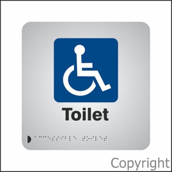 Braille Disabled Toilet Aluminium Sign