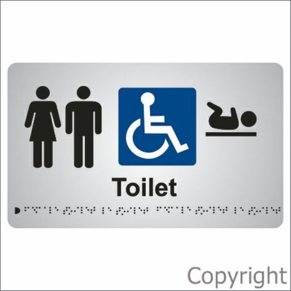 Braille Unisex Disabled Change Room Aluminium Sign